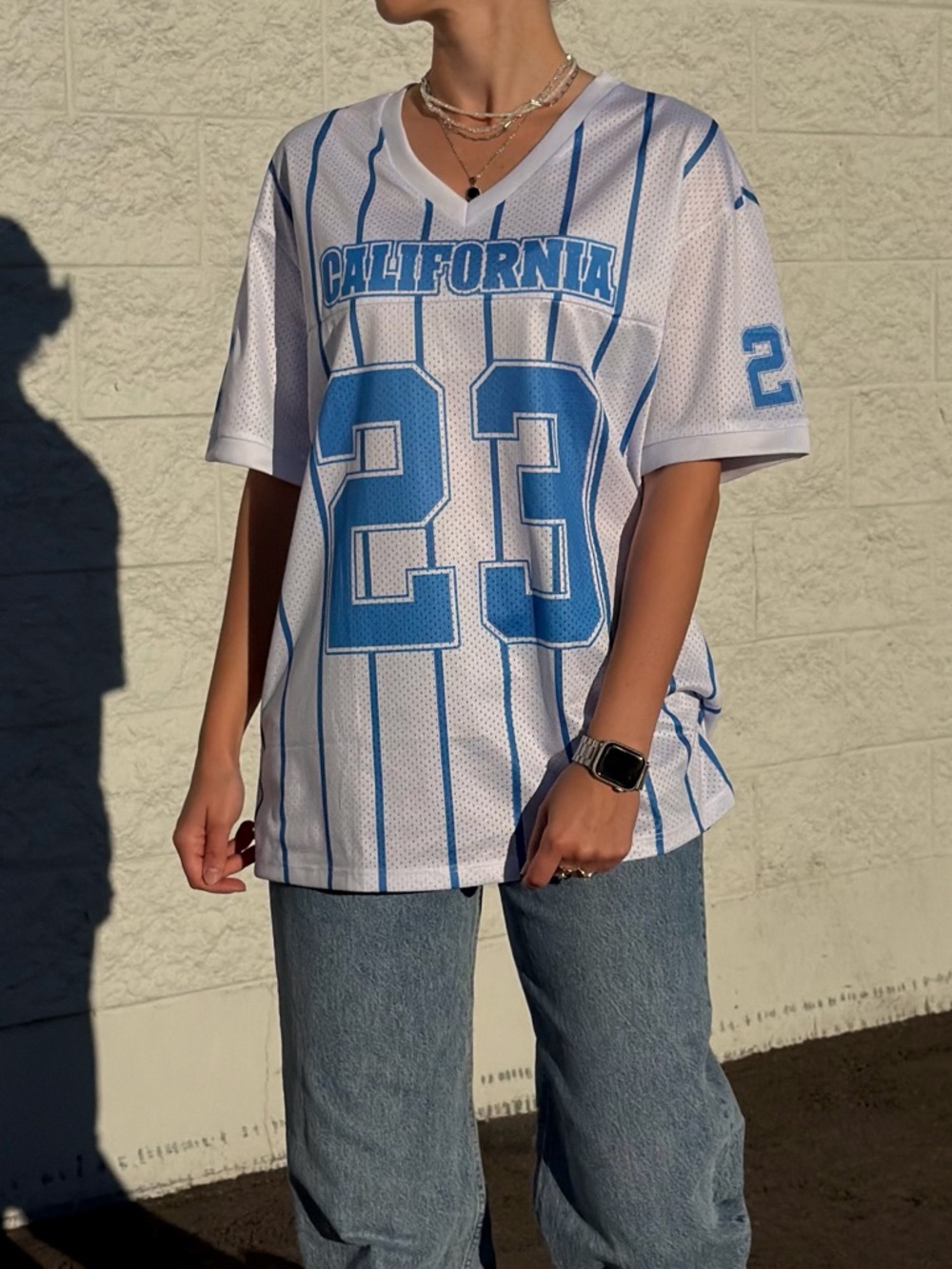 Oversized "California 23" Baseball Jersey Shirt - Size S (Fits M/L)
